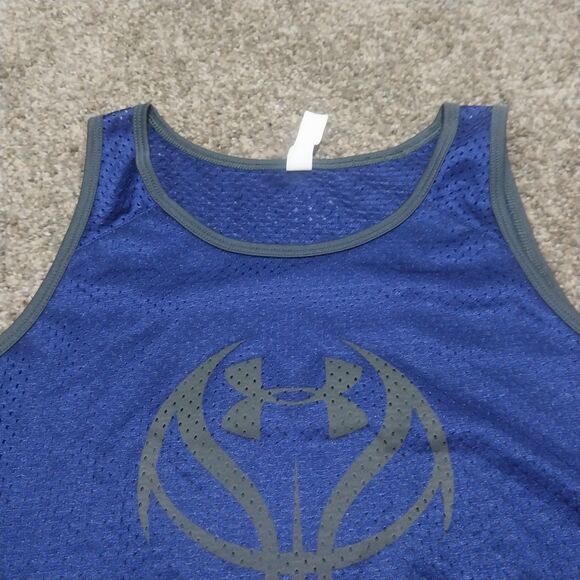 Under Armour Youth Large Blue Basketball Tank Top HeatGear Sleeveless YLG - Picture 1 of 7